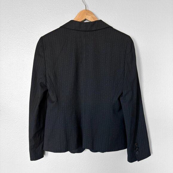 Emporio Armani Pinstripe Black Blazer Womens 10 Business Casual Office Luxury - Picture 10 of 14